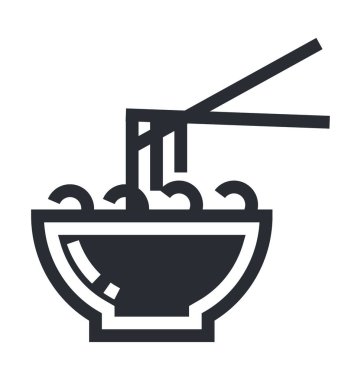 noodles düz vektör simgesi