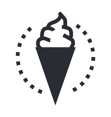  Buz koni düz vektör simgesi