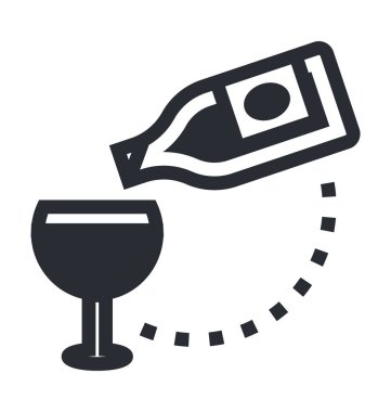 Dökme şarap düz vektör simgesi