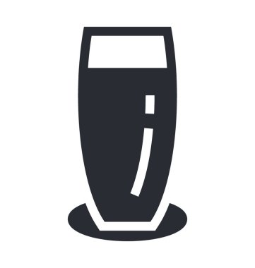 Bardak su düz vektör simgesi