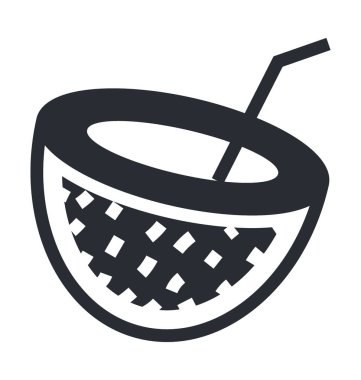 Hindistan cevizi suyu düz vektör simgesi