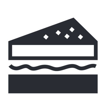 Pasta parça düz vektör simgesi