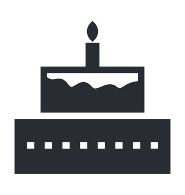 Doğum günü pastası düz vektör simgesi