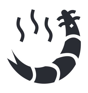  Karides düz vektör simgesi