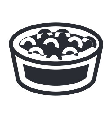 Gıda kase düz vektör simgesi