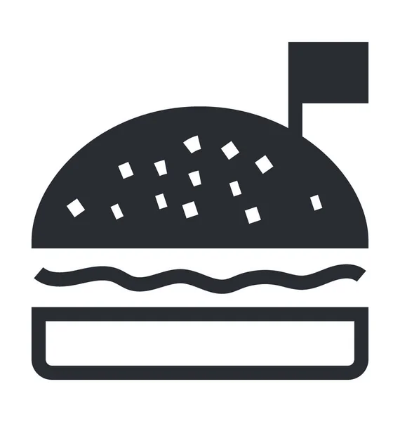 Burger Flat Vector Icon — Stock Vector