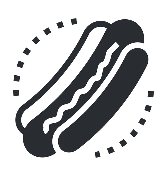 Hot Dog Ploché Vektorové Ikony — Stockový vektor