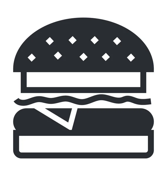 Burger Flat Vector Icon — Stock Vector