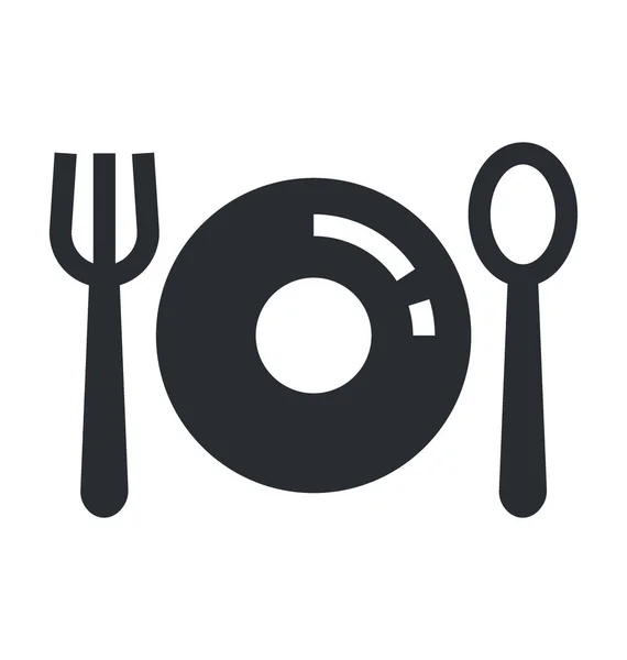 Comedor Plano Vector Icono — Vector de stock