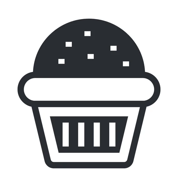 Cupcake Plano Vector Icono — Archivo Imágenes Vectoriales