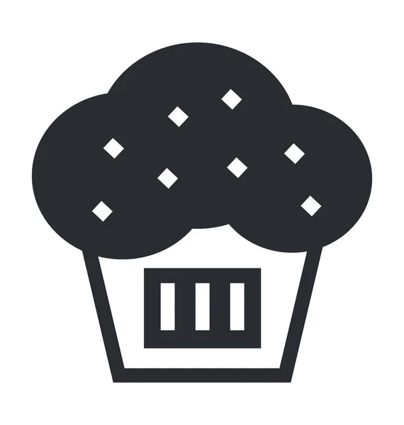 Cupcake Plano Vector Icono — Vector de stock