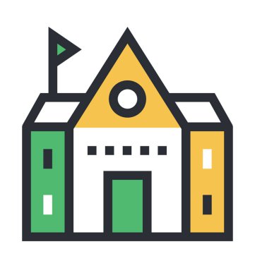 Enstitüsü Binası renkli vektör simgesi