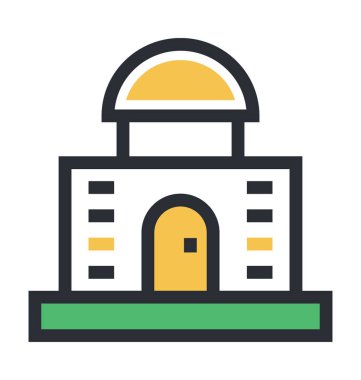 Mezar Binası renkli vektör simgesi