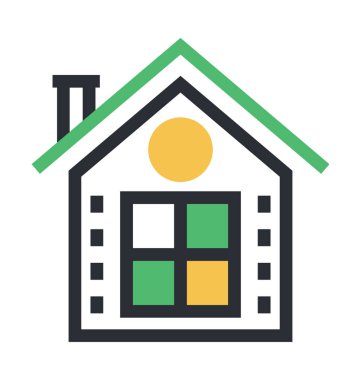 Ev Windows renkli vektör simgesi