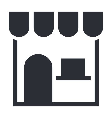 Pazar yeri düz vektör simgesi