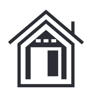 Villa düz vektör simgesi