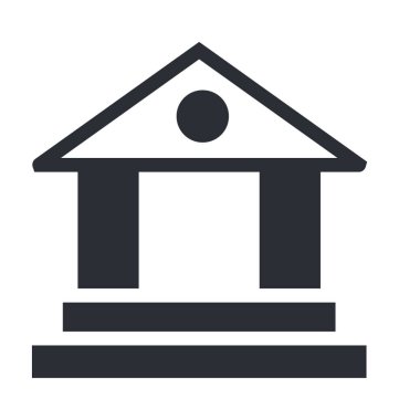 Mahkemesi Binası düz vektör simgesi