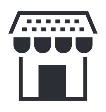 Pazar yeri düz vektör simgesi