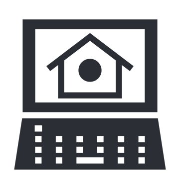 Online Emlak düz vektör simgesi