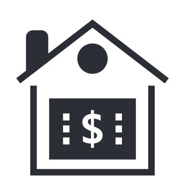 bank düz vektör simgesi