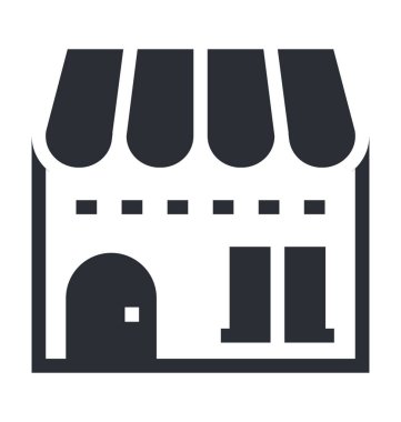 Pazar yeri düz vektör simgesi