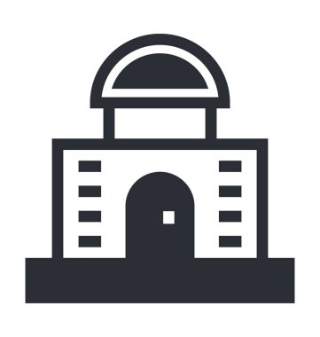 Mezar binası düz vektör simgesi