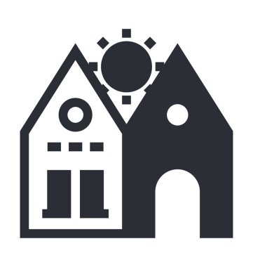 Villa düz vektör simgesi