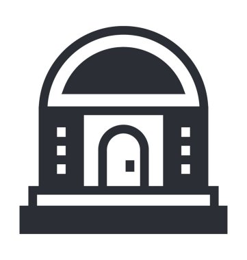 Müze binası düz vektör simgesi