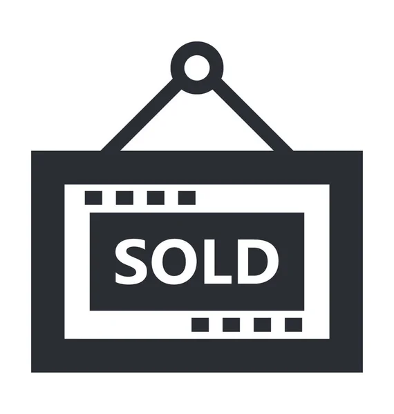 Sold Sign Flat Vector Icon — Stock Vector