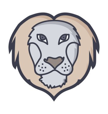 Aslan yüz renkli vektör simgesi