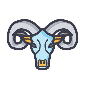 Koç zodyak renkli vektör simgesi