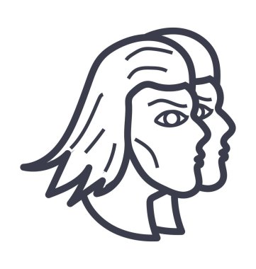 Gemini Astroloji düz vektör simgesi