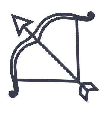 Yay burç düz vektör simgesi