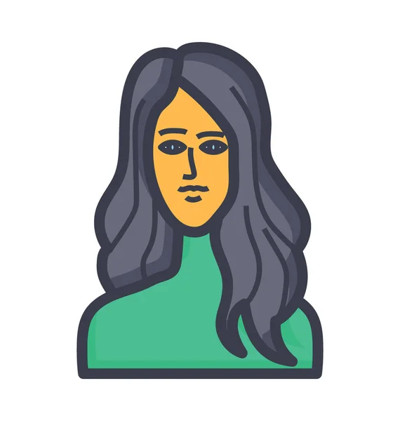 Mujer Cara Coloreada Vector Icono — Archivo Imágenes Vectoriales
