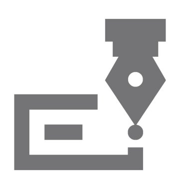 Mürekkep kalem düz vektör simgesi