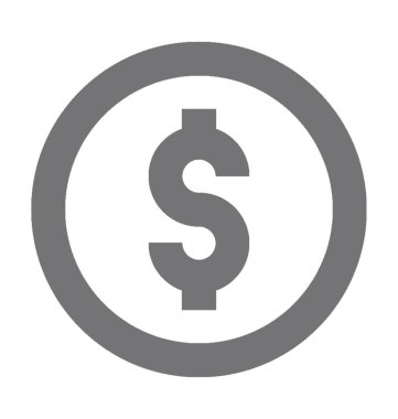 Dolar işareti düz vektör simgesi