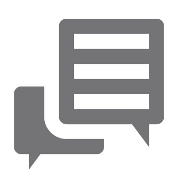 Sohbet kabarcık düz vektör simgesi