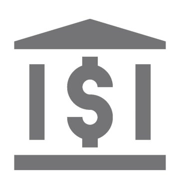 Banka Binası düz vektör simgesi 