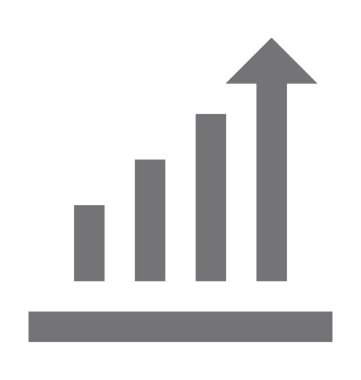 Çubuk grafik düz vektör simgesi 