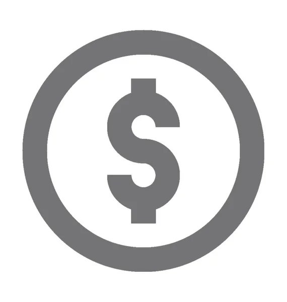 Dollar Zeichen Flache Vektor Symbol — Stockvektor