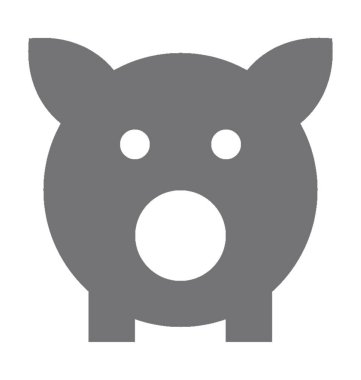 Domuz düz vektör simgesi 