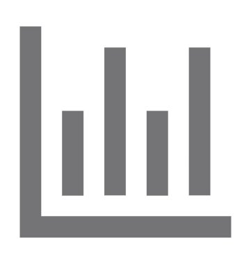 Çubuk grafik düz vektör simgesi 
