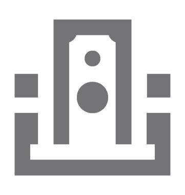 Para sayma makinesi düz vektör simgesi 