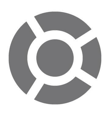 Pasta grafiği düz vektör simgesi 