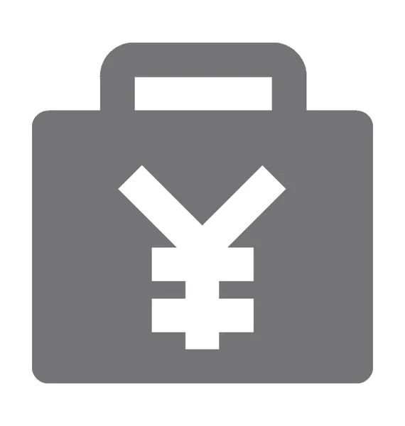 Yen Tasche Flache Vektor Symbol — Stockvektor