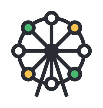 Dönme dolap renkli vektör simgesi