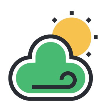 Hava renkli vektör simgesi