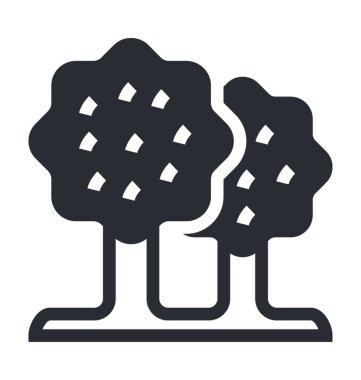 ağaçlar düz vektör simgesi