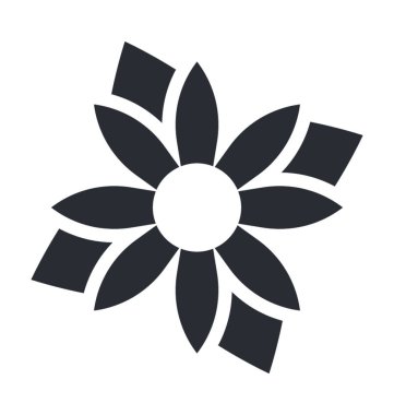 Yaratıcı çiçek düz vektör simgesi