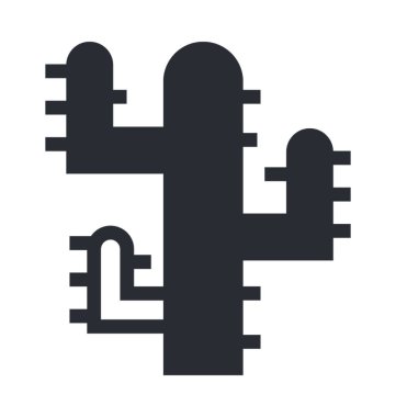 Kaktüs bitki düz vektör simgesi